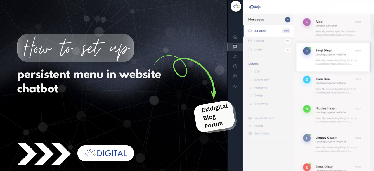 How to set up persistent menu in website chatbot